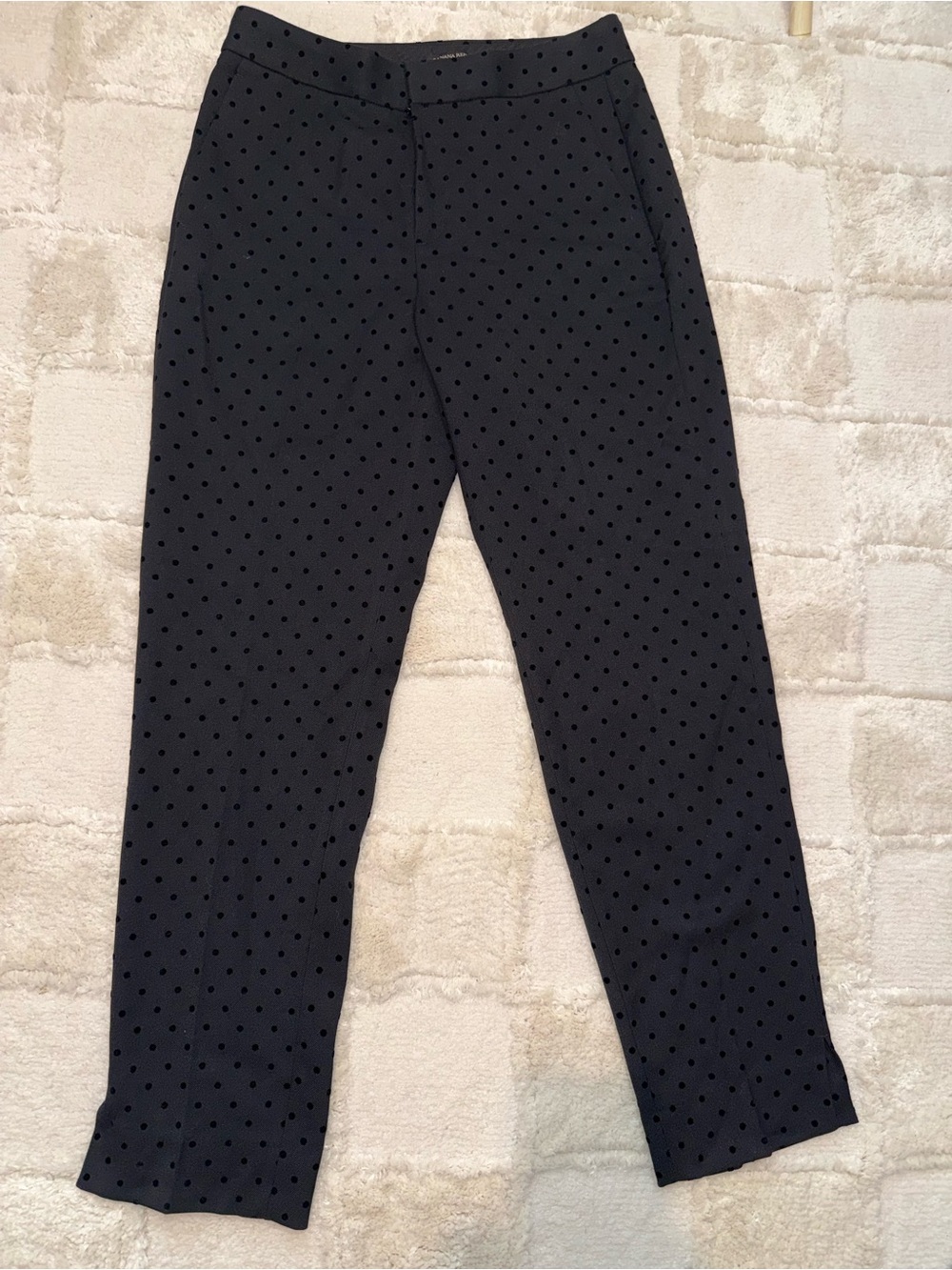 Womens Banana Republic Black Polka Dot Stretch Dress Pants Size 0